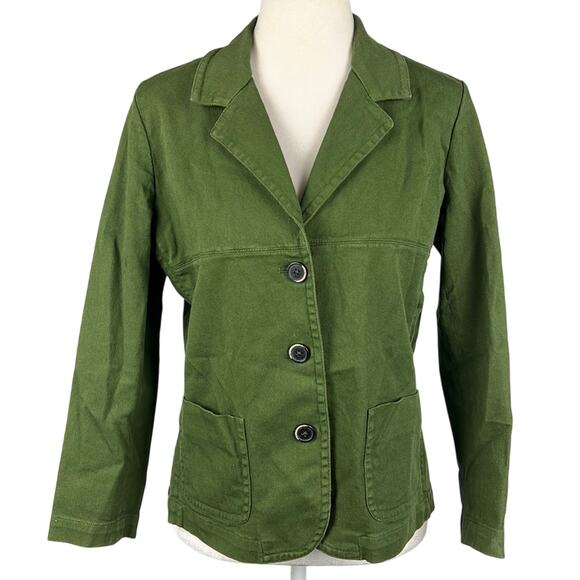 Barena Venezia Women’s Cotton Blazer Olive Green Size 42-US 8 talian Luxury - Picture 1 of 11